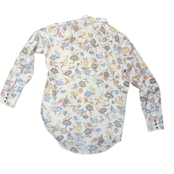 Wrangler Shirt Tropical Floral Island Vacation Retro Collar Button-Up Shirt - Picture 3 of 4